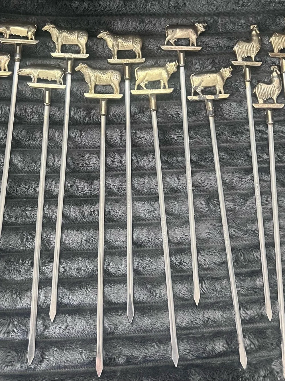 BBQ Williams Sonoma Brass Animal Skewers 12 total